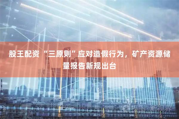 股王配资 “三原则”应对造假行为，矿产资源储量报告新规出台